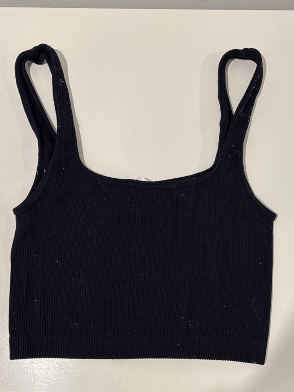 Zara Black Ribbed Square-Neck Tank - Picture 3 of 3